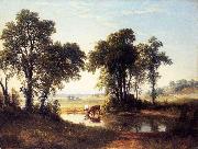 Asher Brown Durand Cows in a New Hampshire Landscape oil